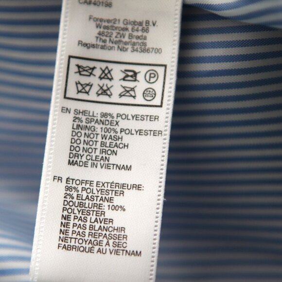 Forever 21 Open Asymmetrical Hem Blazer Suit Jacket Office Casual Blue Large - Picture 7 of 7